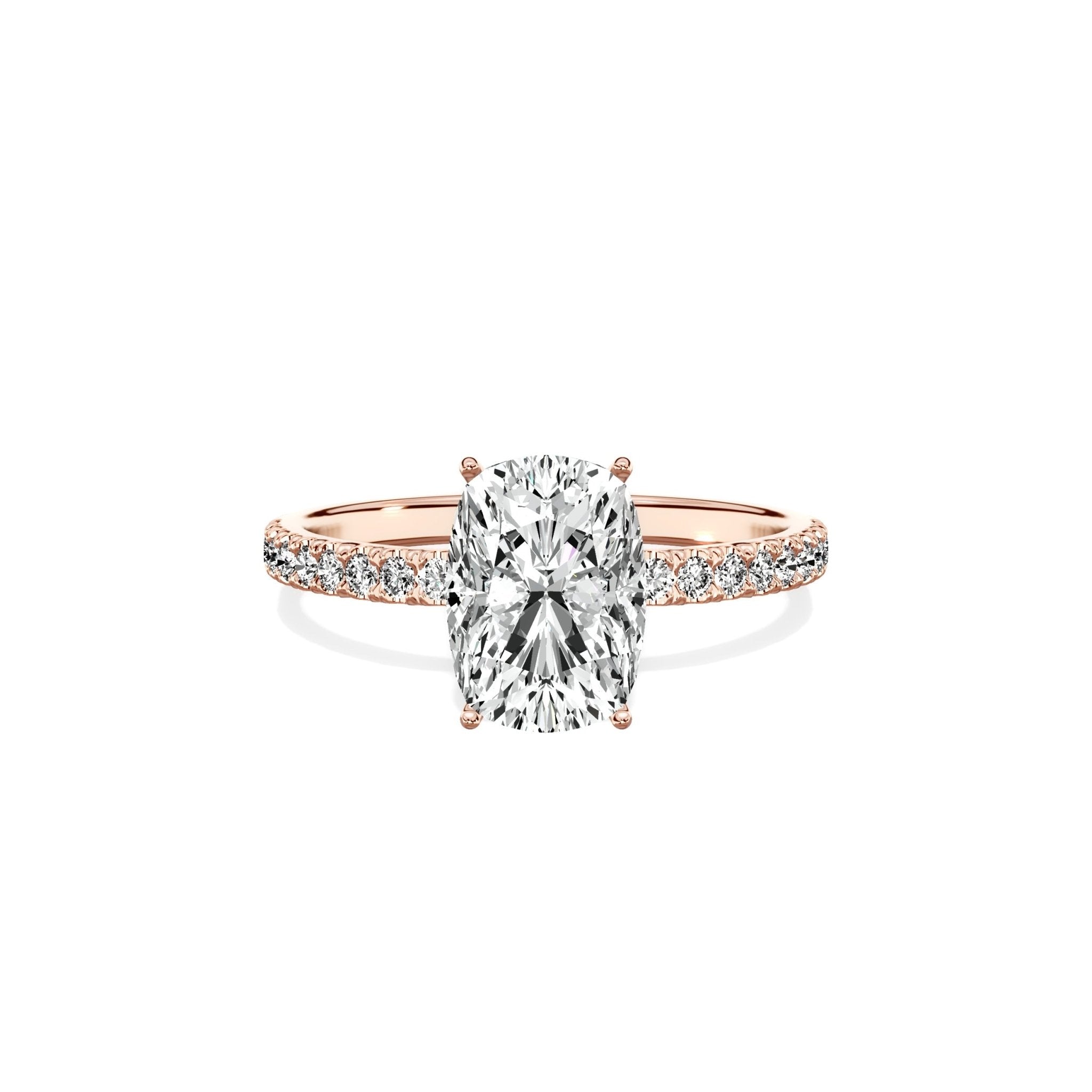 Rose Hidden Halo Engagement Ring - The Better Diamonds