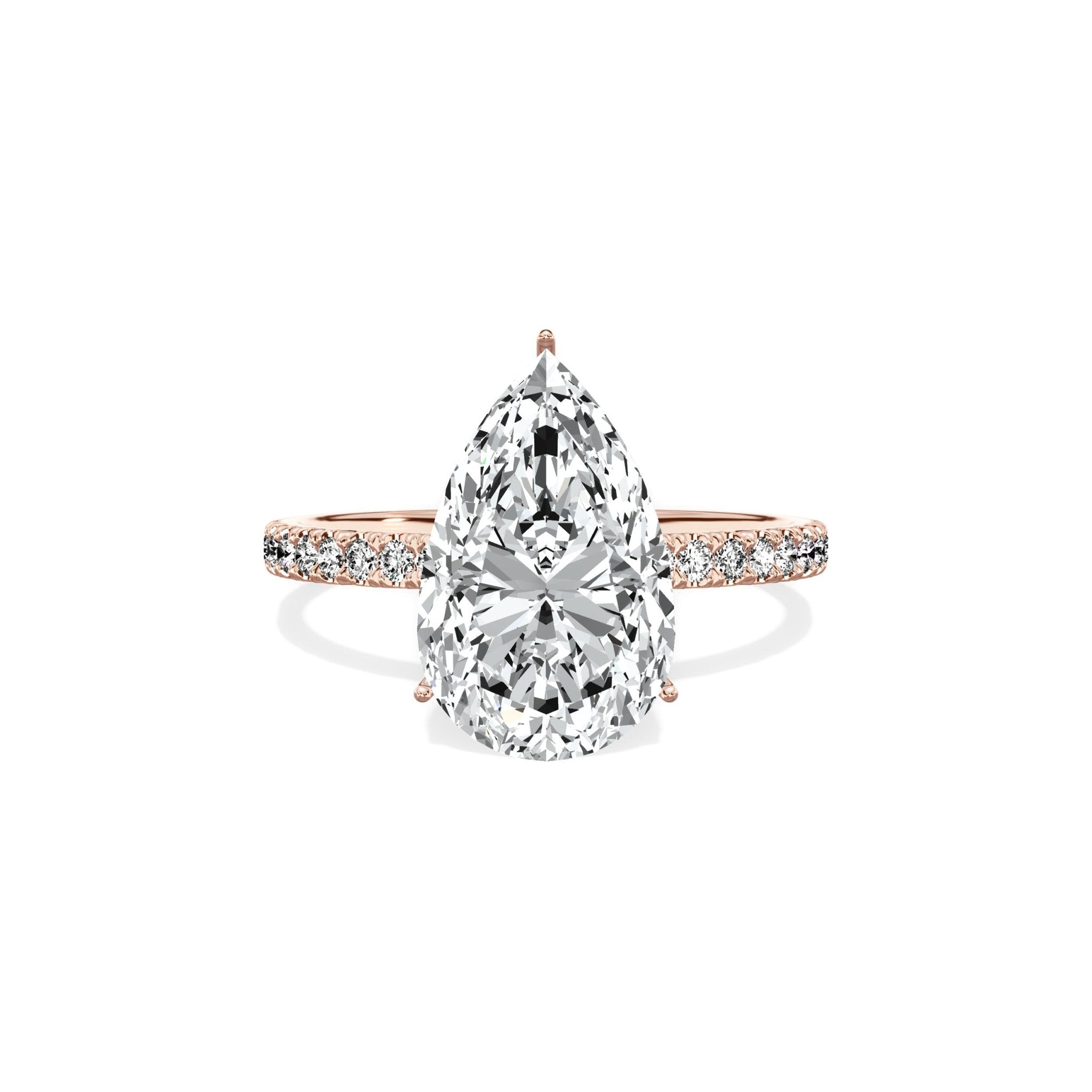 Rose Hidden Halo Engagement Ring - The Better Diamonds