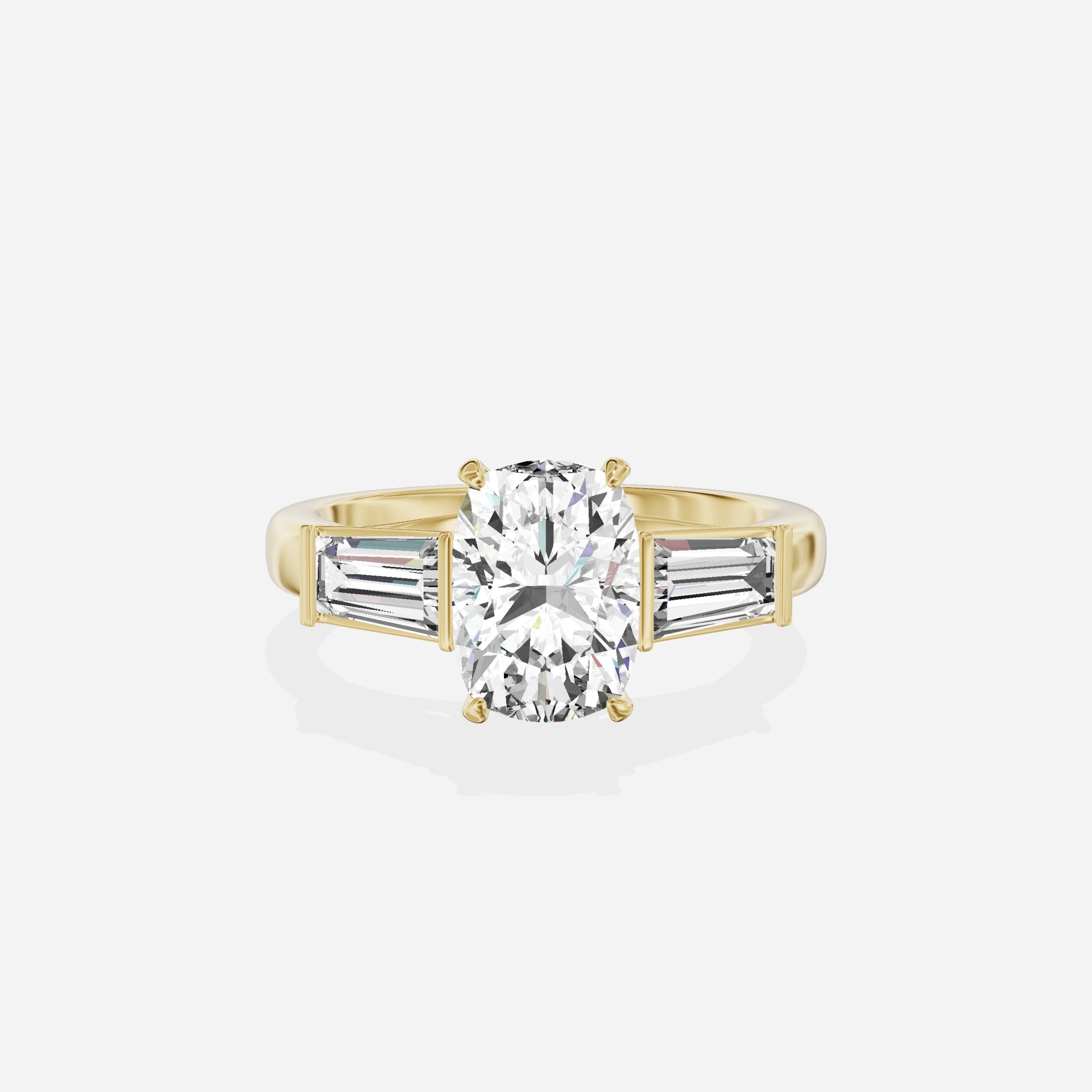 Baguette Three Stone Engagement Ring