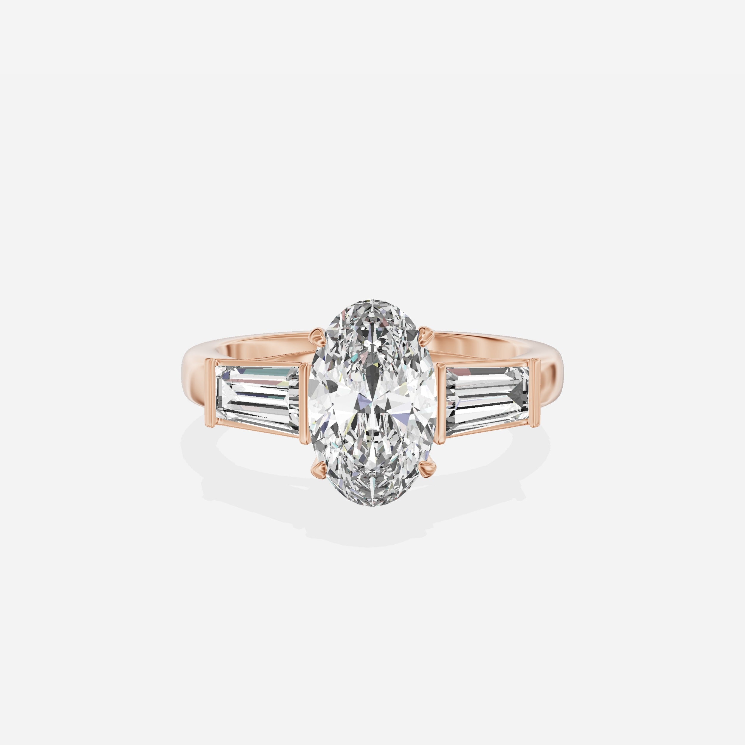Baguette Three Stone Engagement Ring