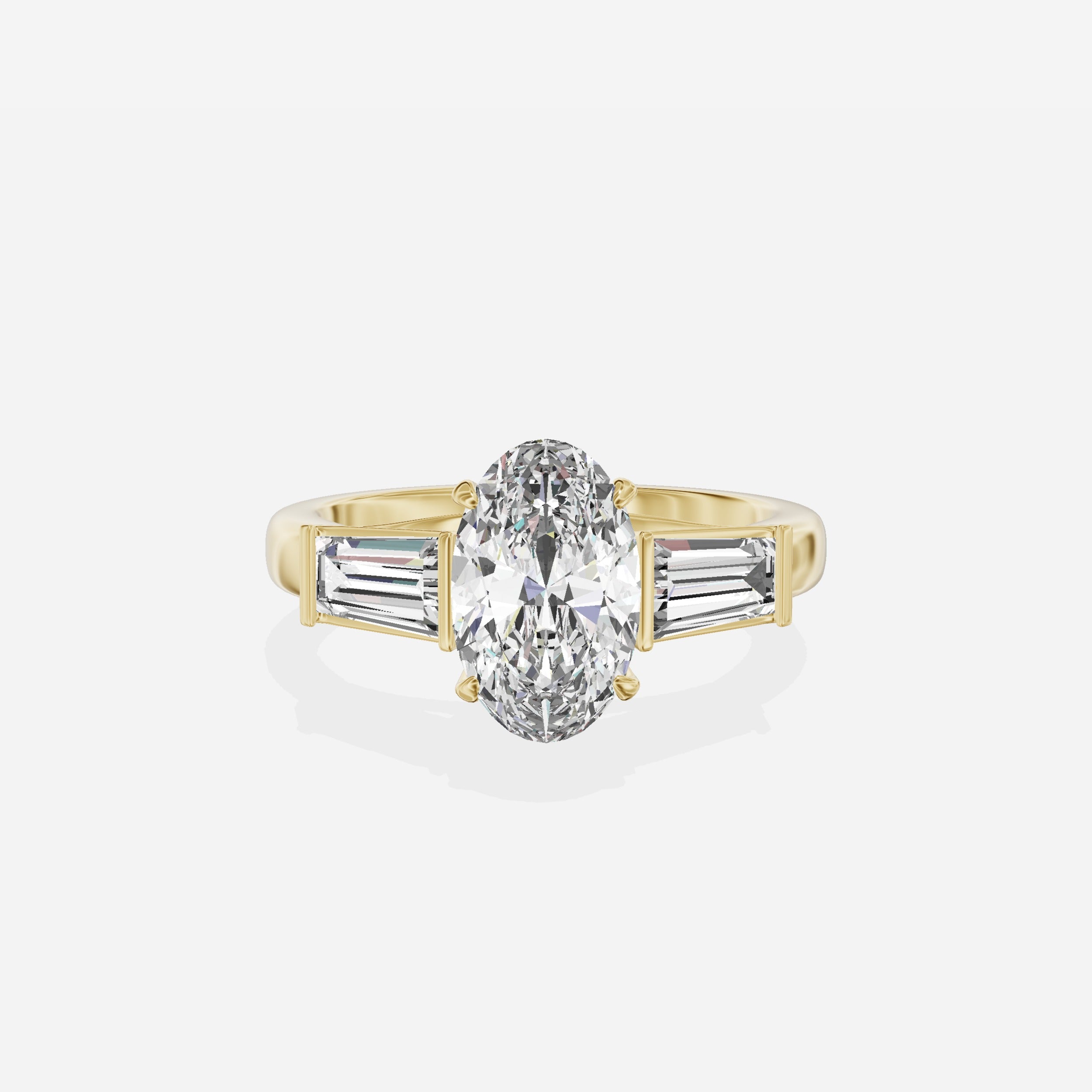 Baguette Three Stone Engagement Ring