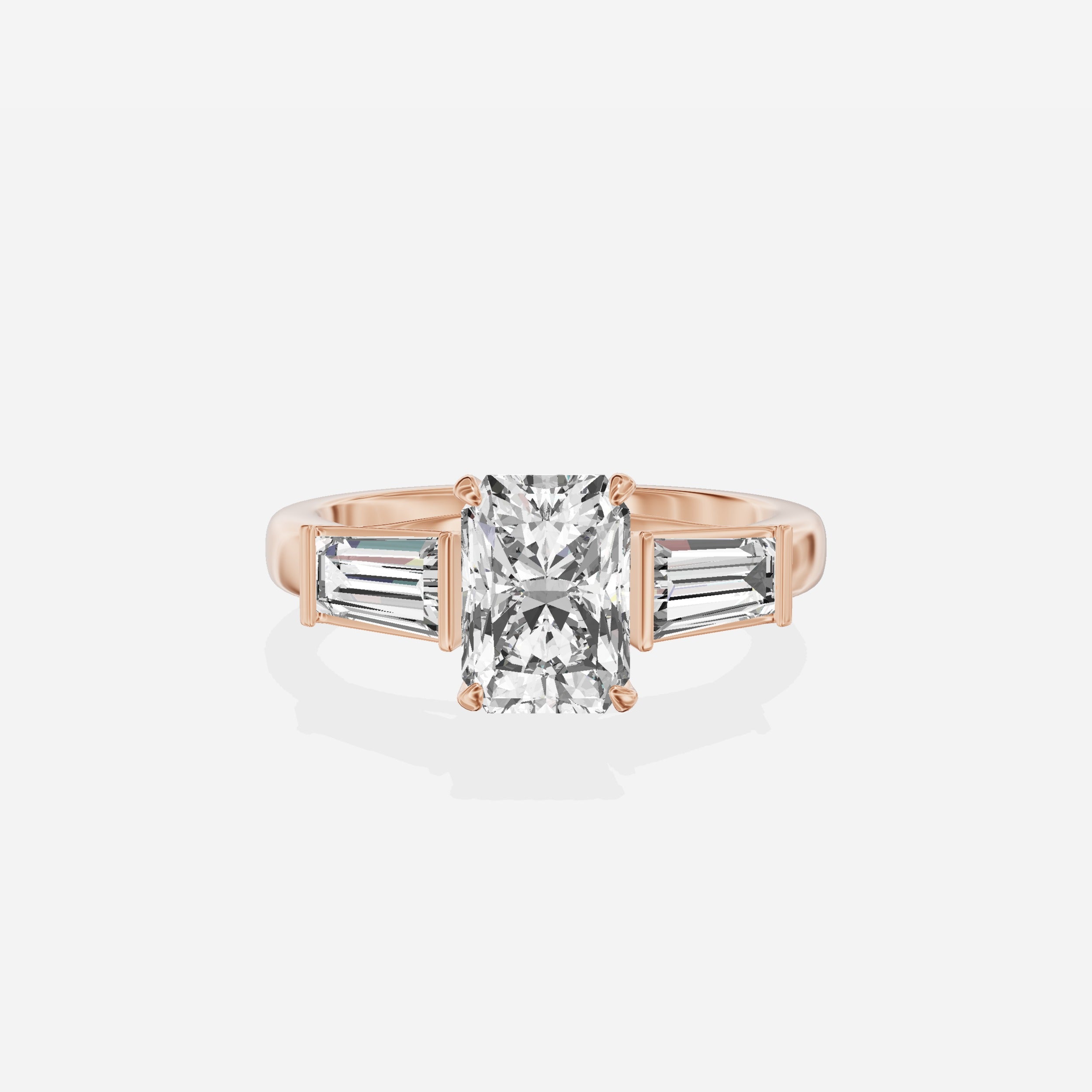 Baguette Three Stone Engagement Ring