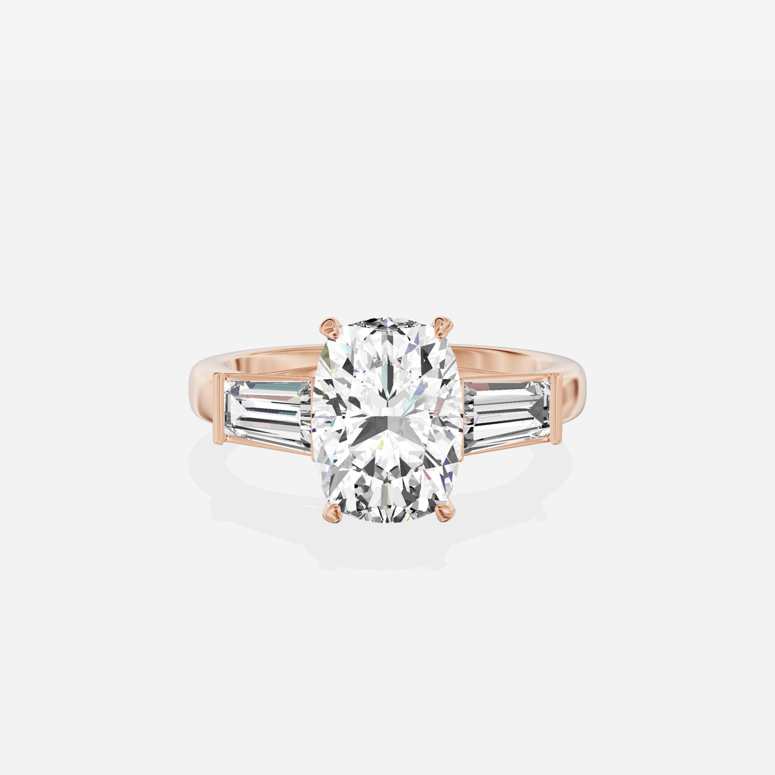 Baguette Three Stone Engagement Ring