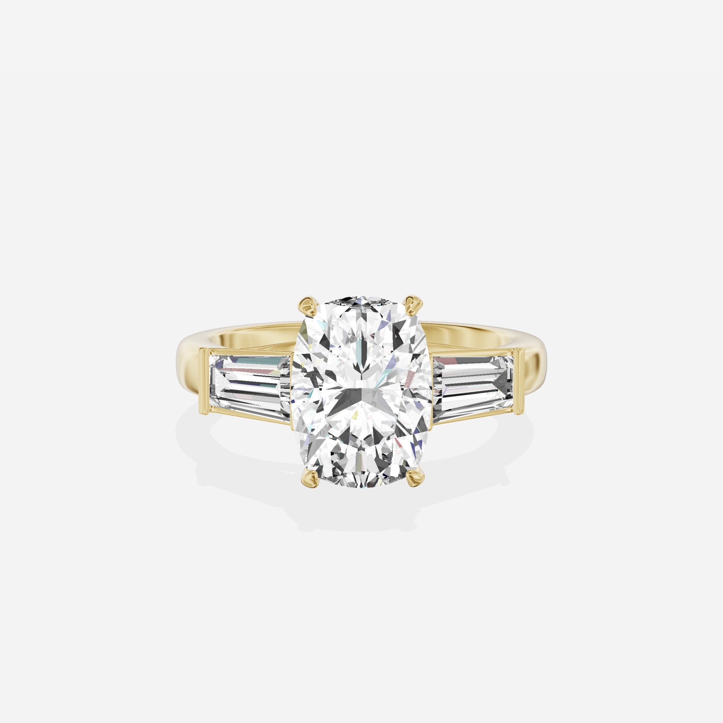 Baguette Three Stone Engagement Ring