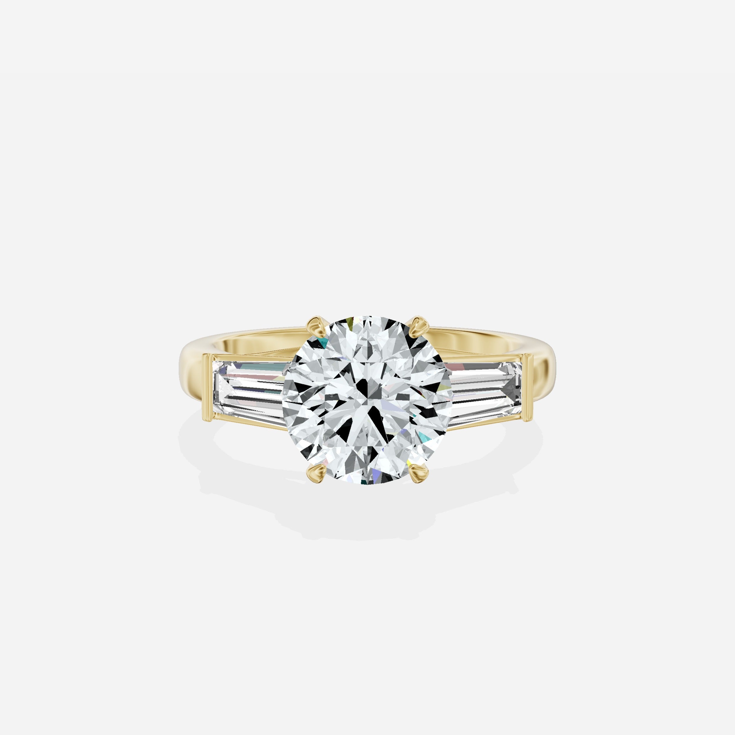 Baguette Three Stone Engagement Ring