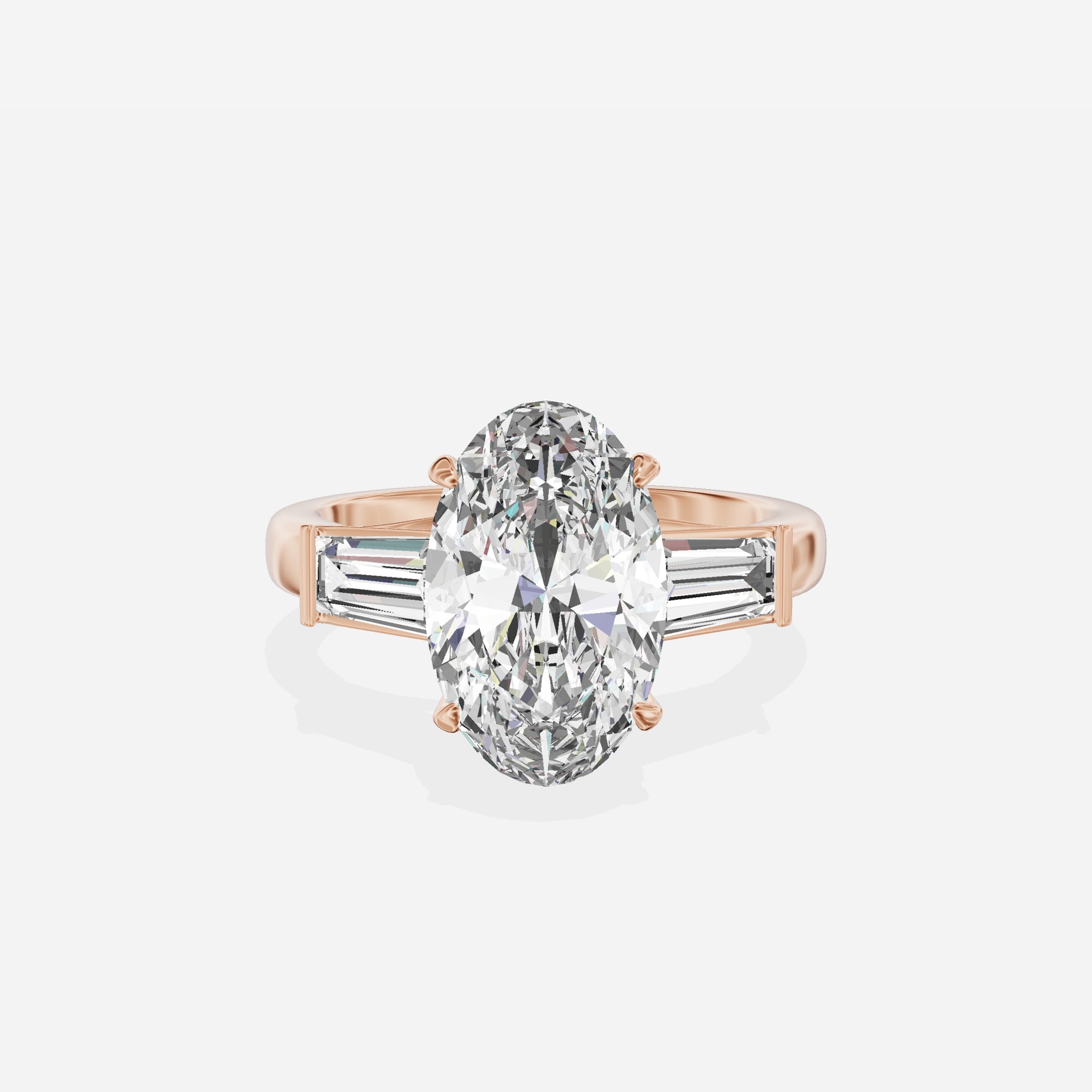 Baguette Three Stone Engagement Ring