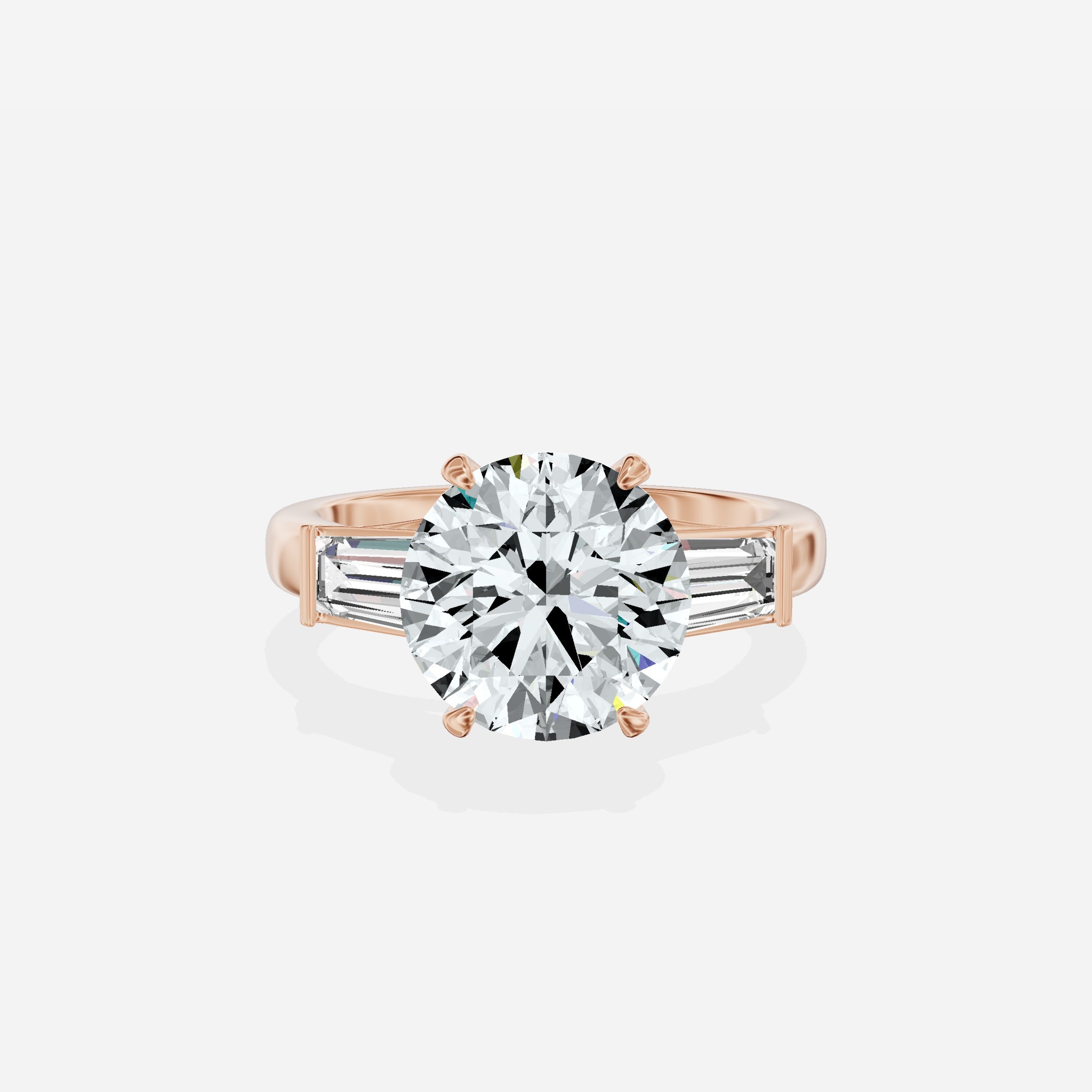 Baguette Three Stone Engagement Ring