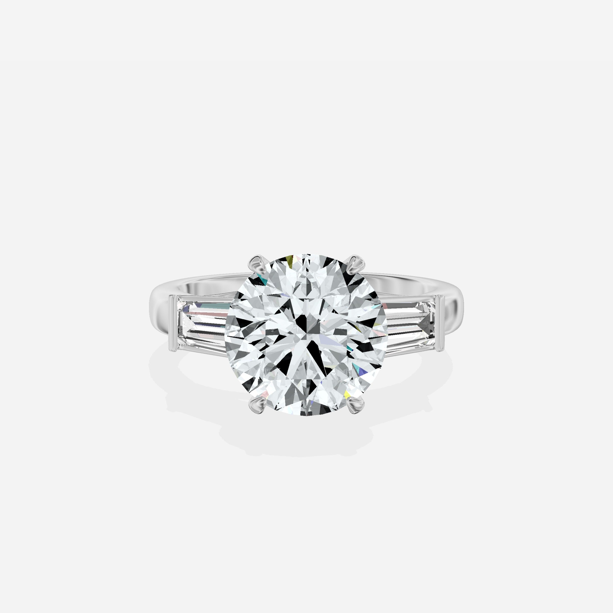 Baguette Three Stone Engagement Ring
