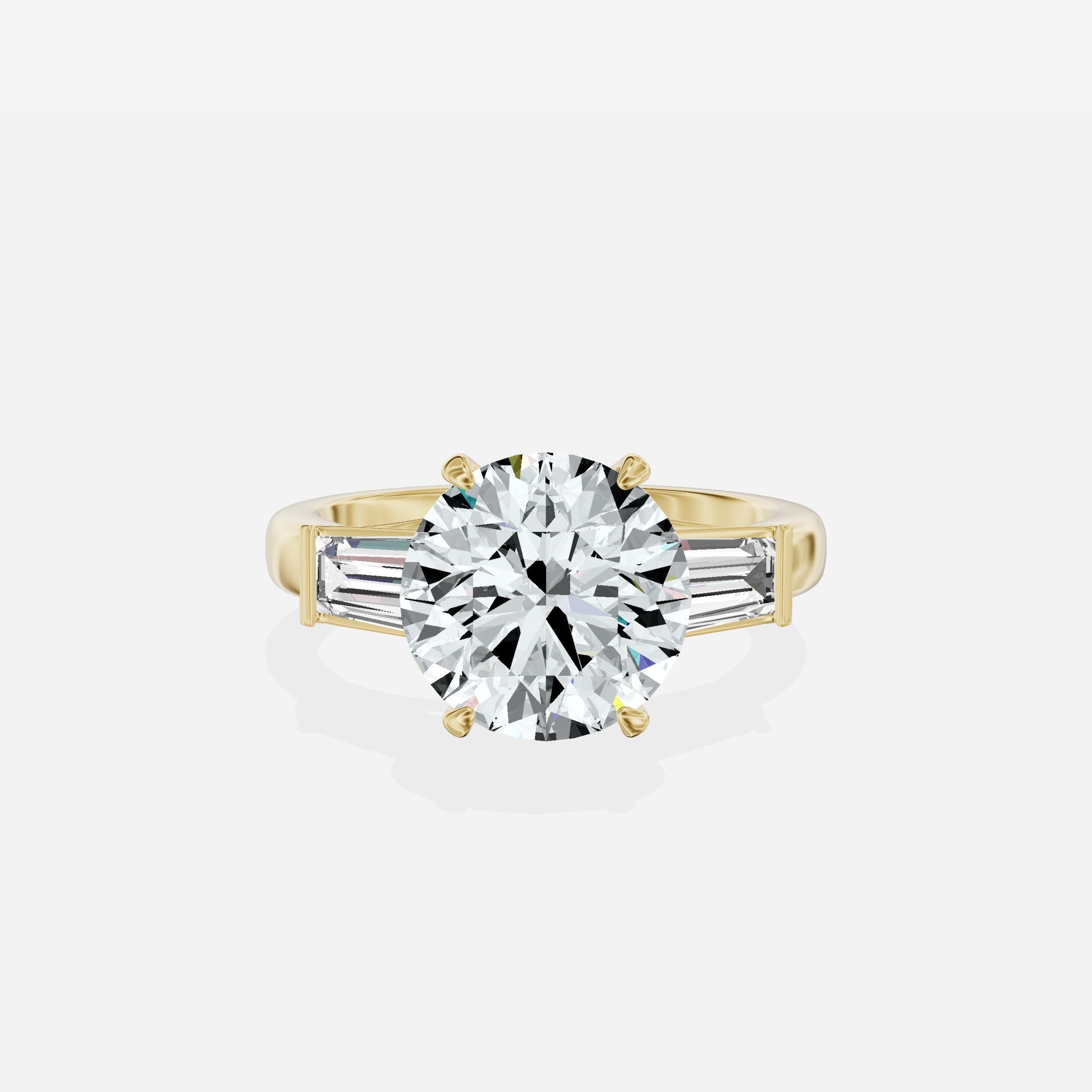 Baguette Three Stone Engagement Ring
