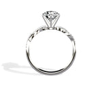 Intertwined Solitaire Round Engagement Ring in White Gold