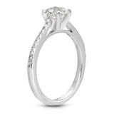 Roma solitaire Round Engagement Ring in White Gold