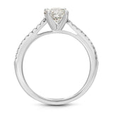 Roma solitaire Round Engagement Ring in White Gold