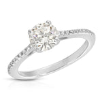 Roma solitaire Round Engagement Ring in White Gold