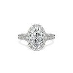 Split Shank Hidden Halo 1.53 ct Oval Engagement Ring in White Gold - The Better Diamonds