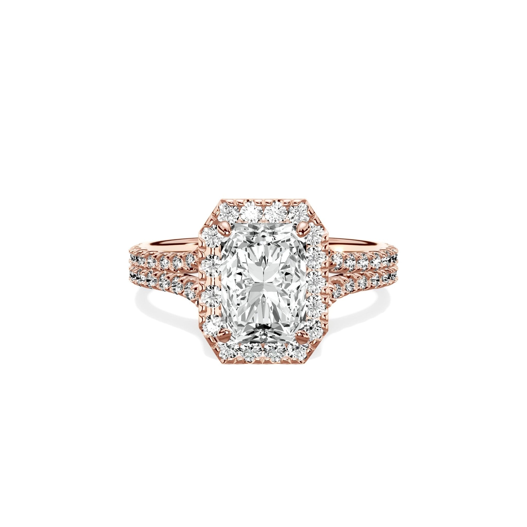Split Shank Hidden Halo Engagement Ring - The Better Diamonds