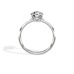 European Solitaire Round Engagement Ring in White Gold