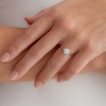 European Solitaire Round Engagement Ring in White Gold