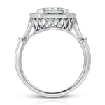 Miami Vintage Style Asscher Cut Engagement Ring in White Gold