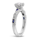 Bleu Vintage Style Round Engagement Ring in White Gold