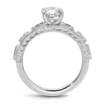 Bleu Vintage Style Round Engagement Ring in White Gold