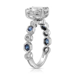 Devotion Vintage Style Cushion Engagement Ring in White Gold