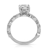 Devotion Vintage Style Cushion Engagement Ring in White Gold