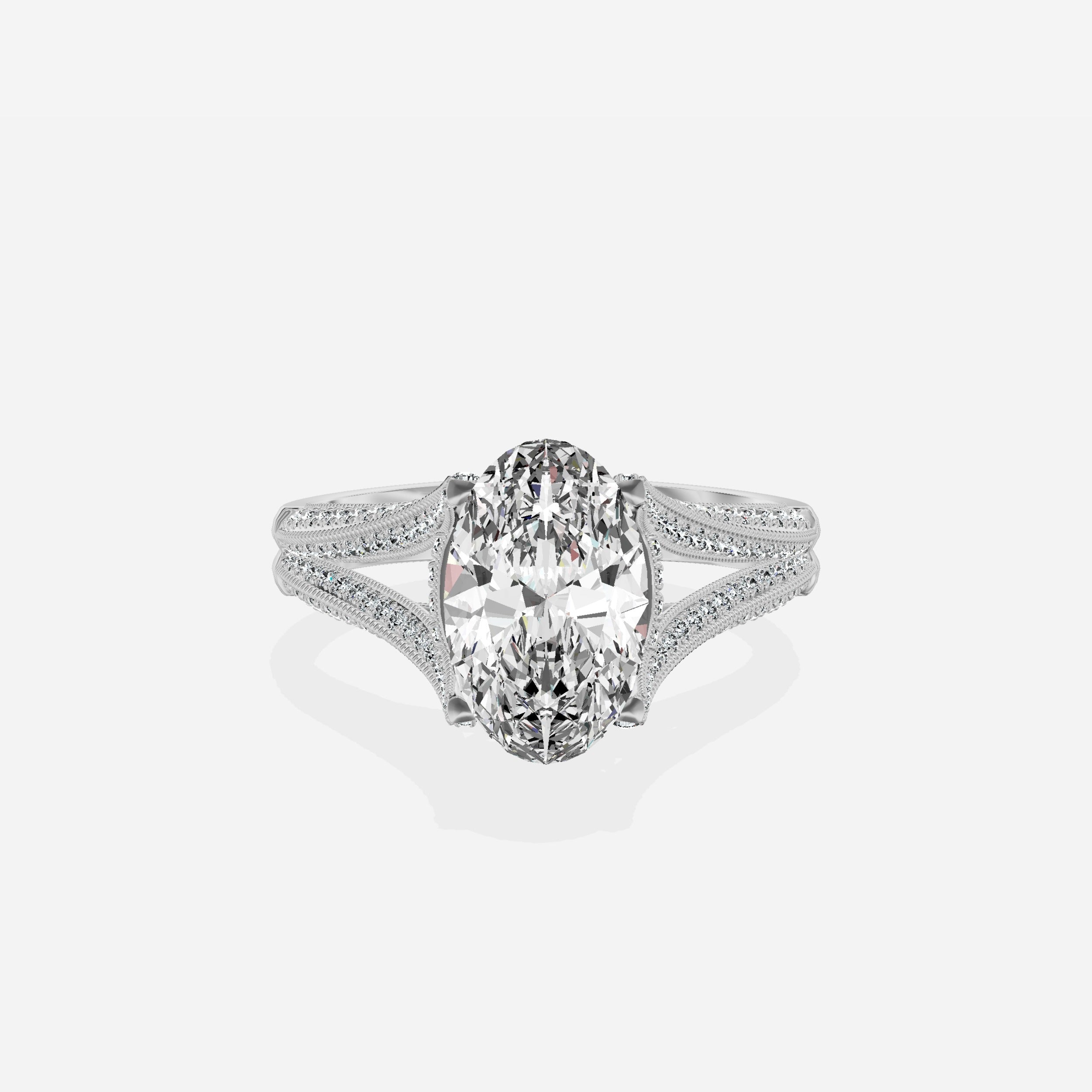 Split Shank Vintage Style Engagement Ring