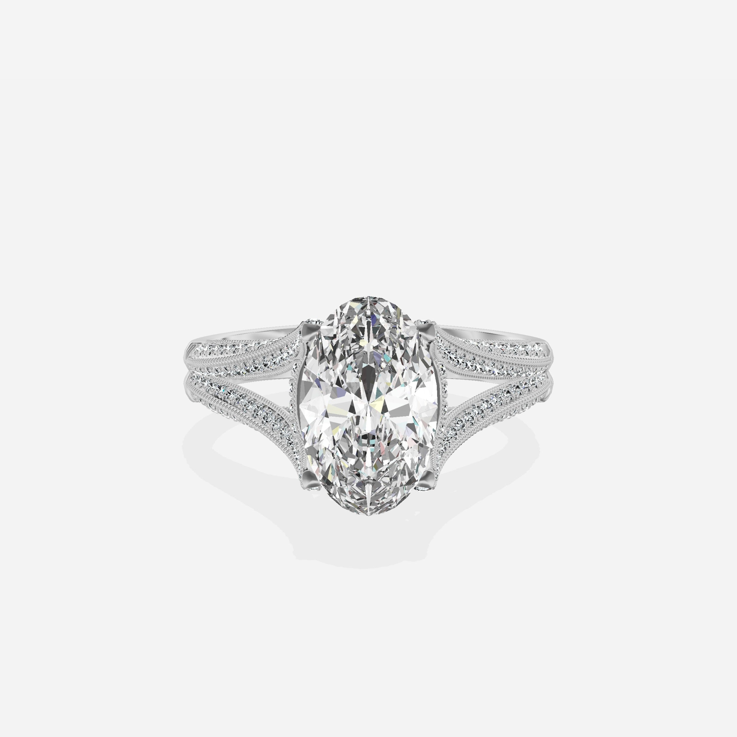 Split Shank Vintage Style Engagement Ring
