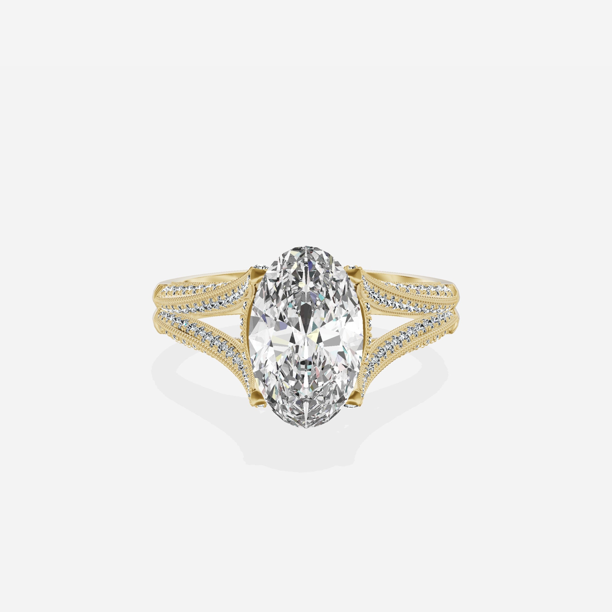 Split Shank Vintage Style Engagement Ring