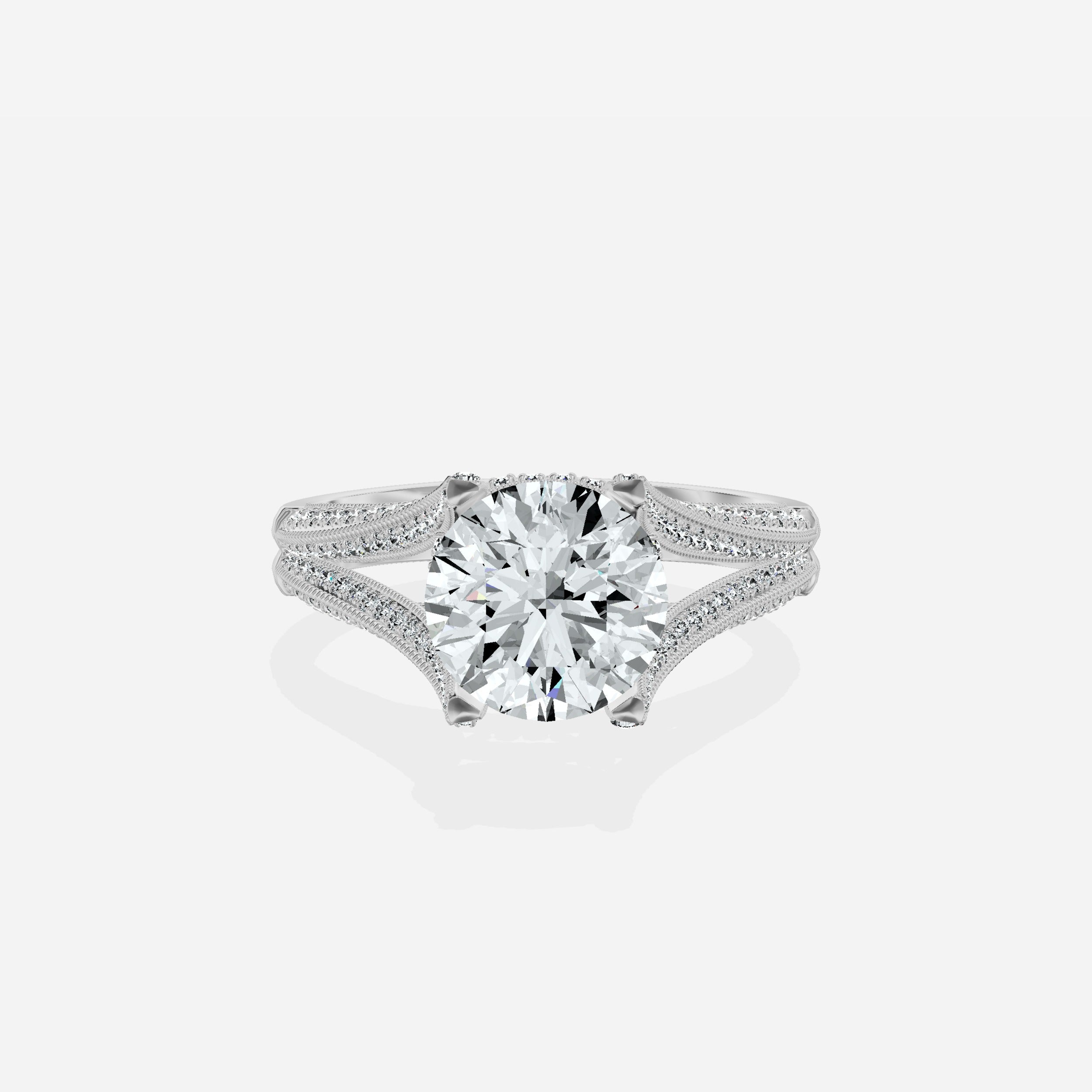 Split Shank Vintage Style Engagement Ring