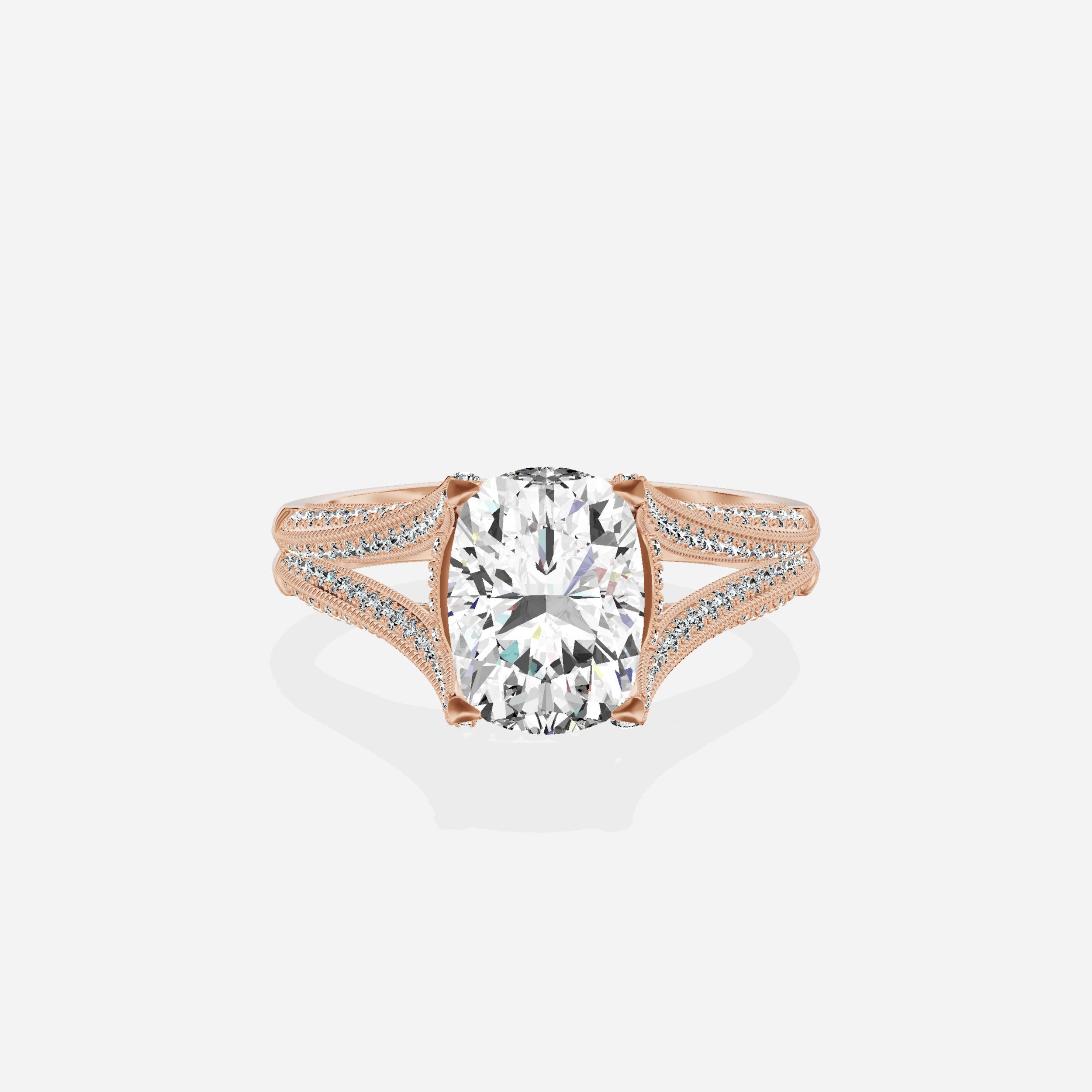 Split Shank Vintage Style Engagement Ring