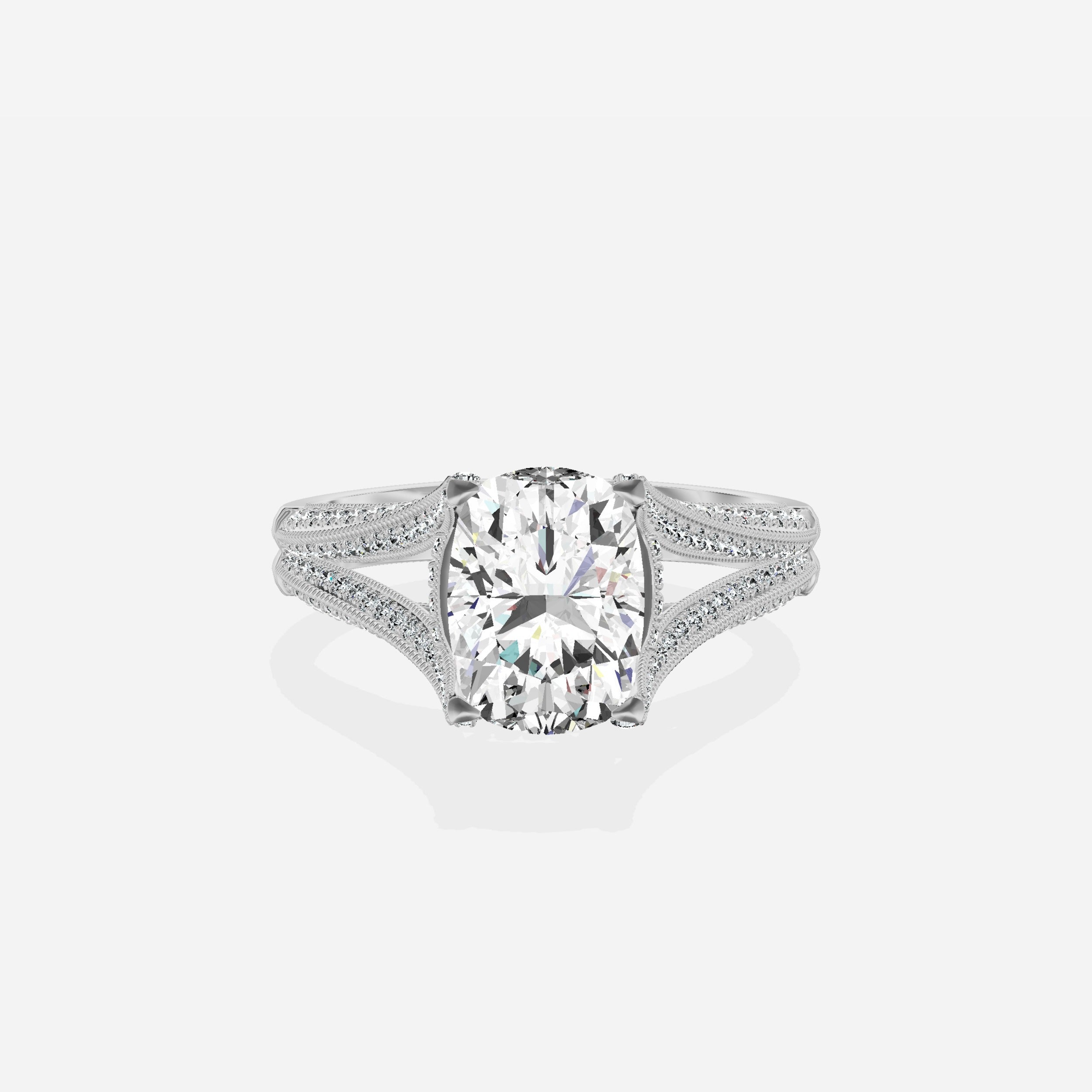 Split Shank Vintage Style Engagement Ring