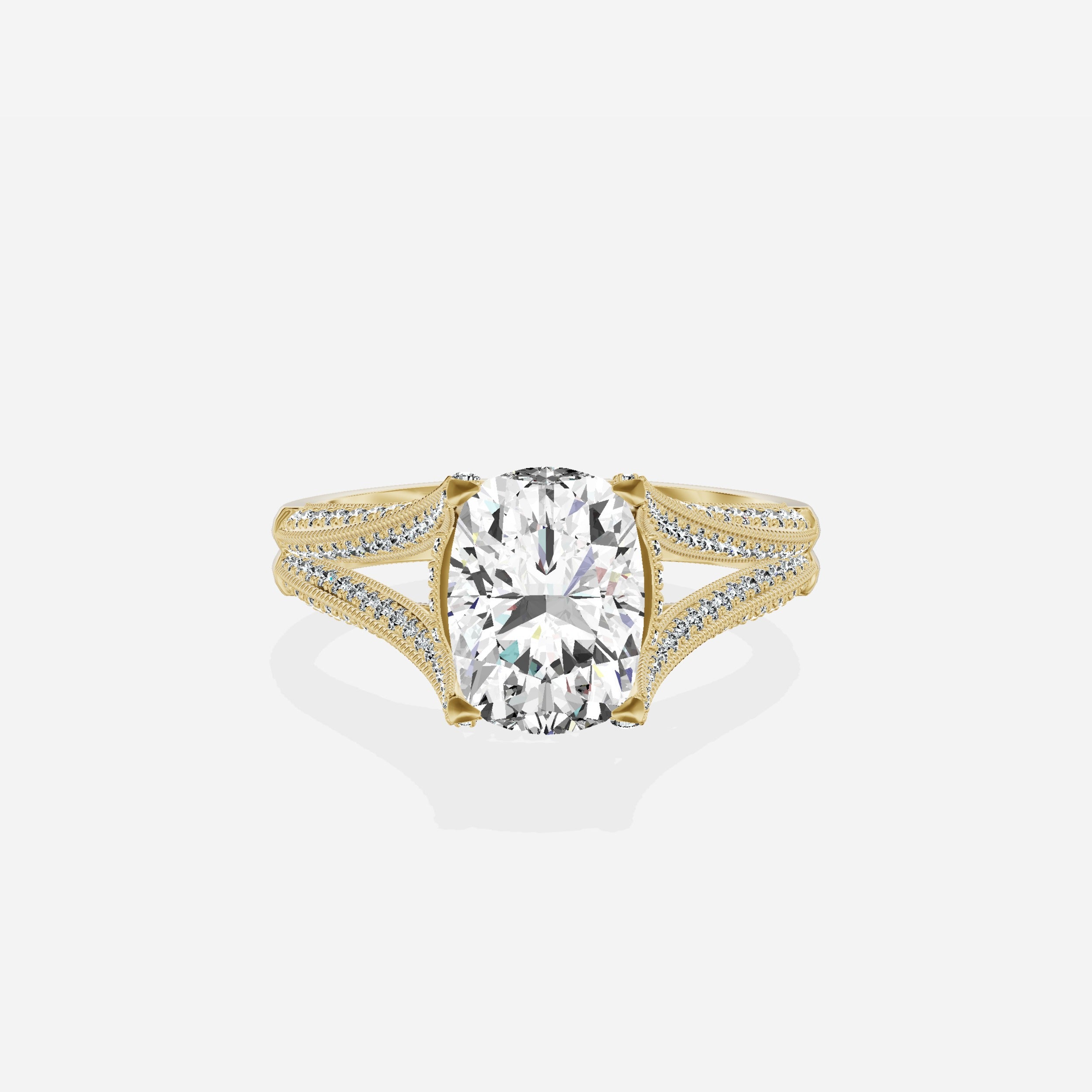 Split Shank Vintage Style Engagement Ring