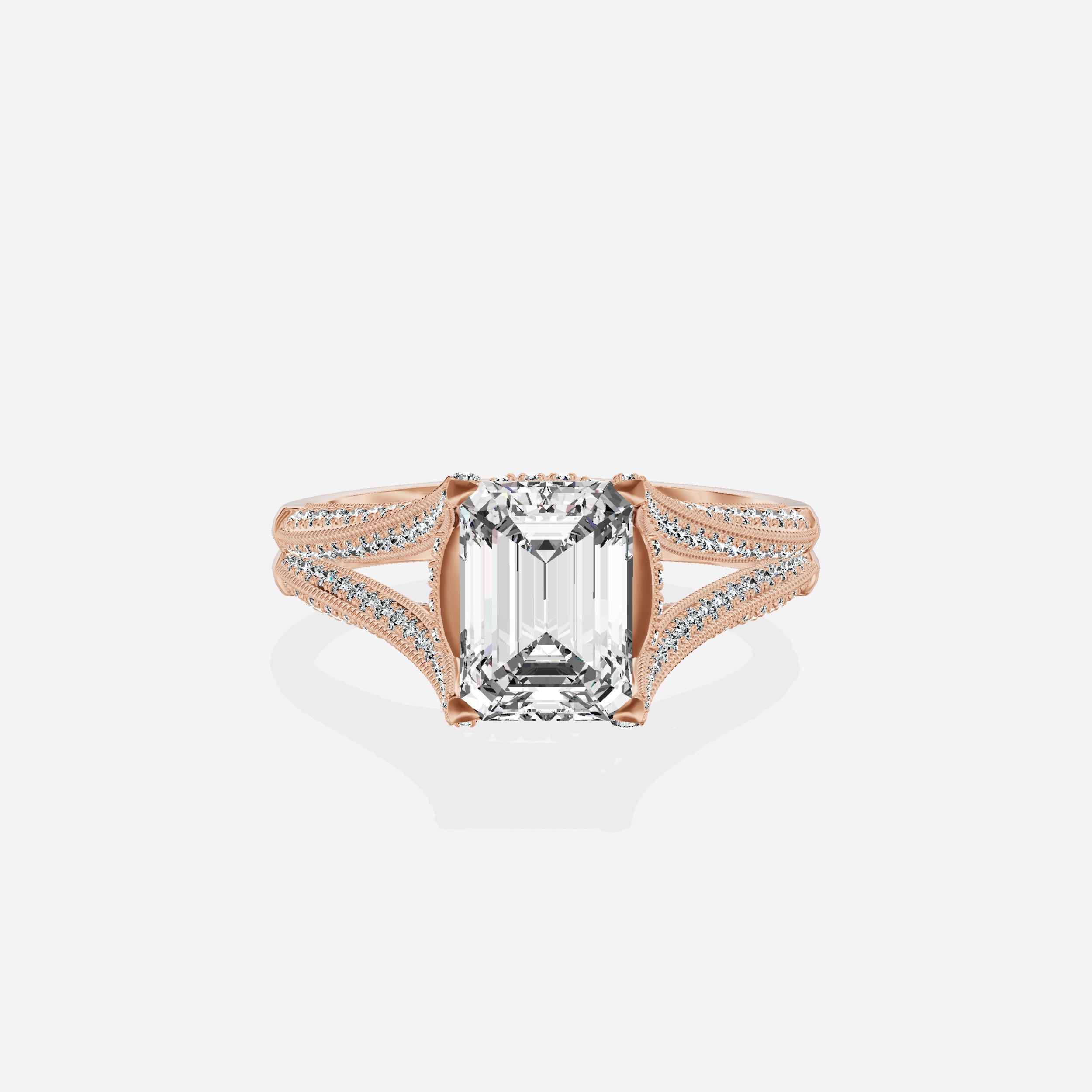 Split Shank Vintage Style Engagement Ring