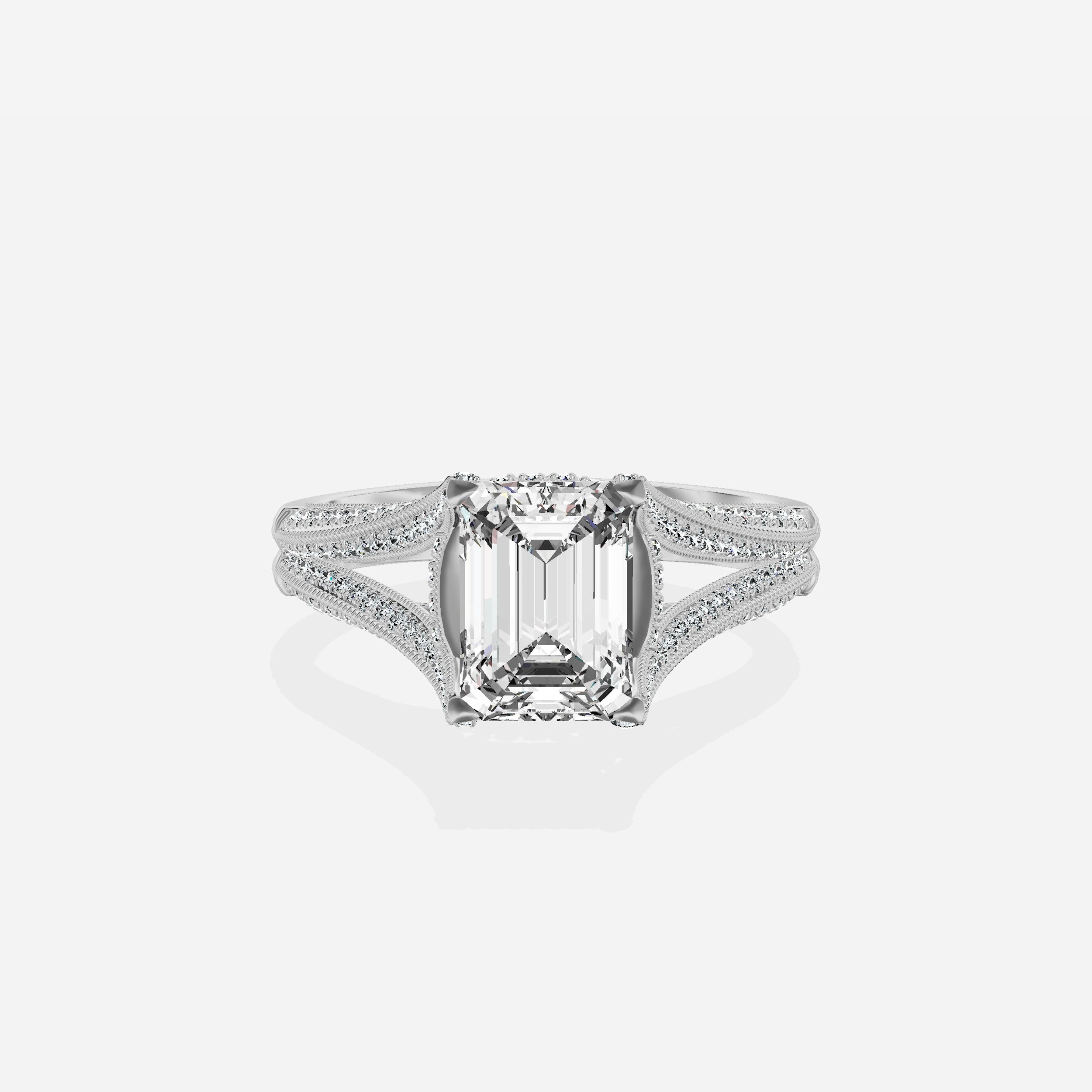 Split Shank Vintage Style Engagement Ring
