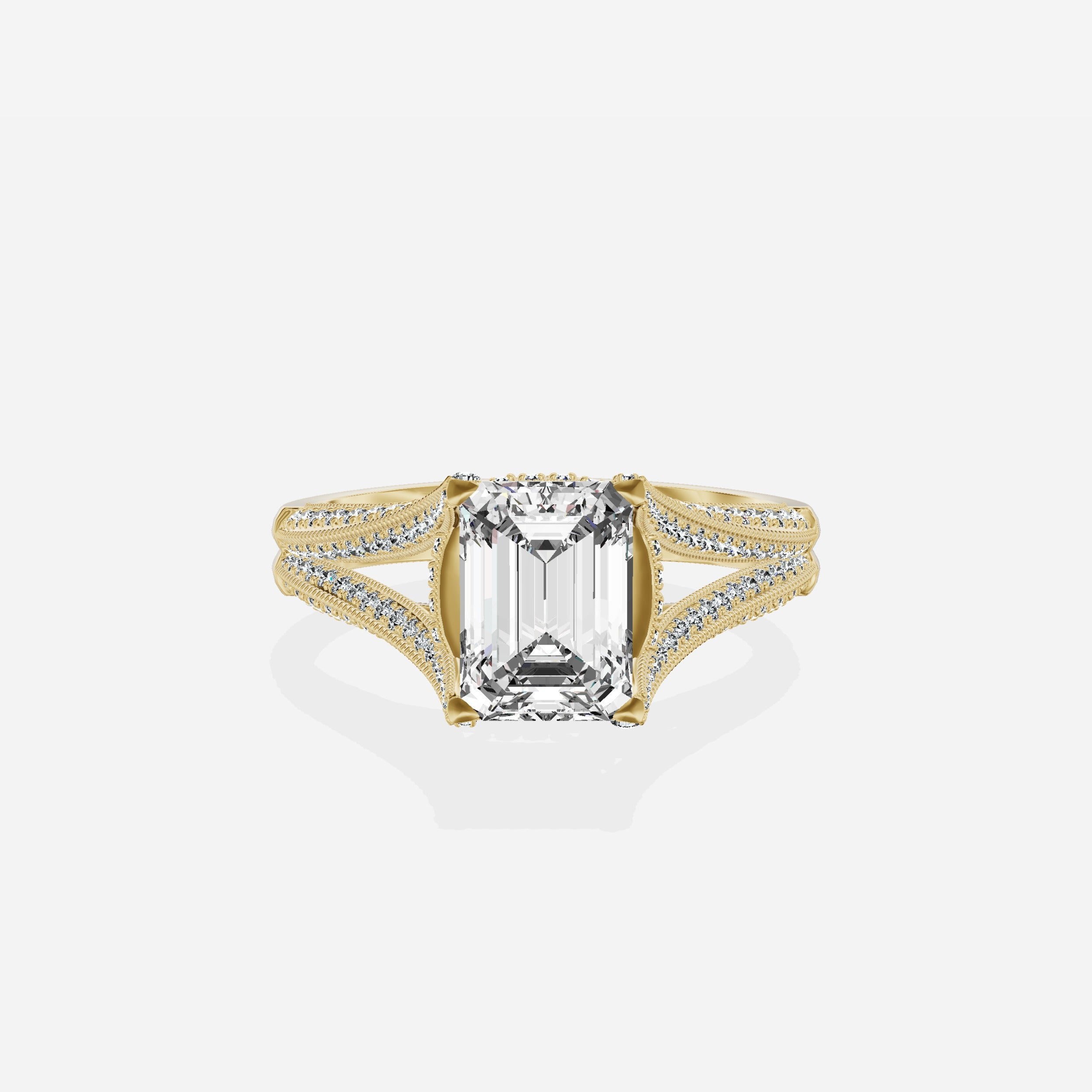 Split Shank Vintage Style Engagement Ring