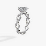 Infinity Vintage Style Oval Engagement Ring in White Gold