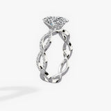 Infinity Vintage Style Oval Engagement Ring in White Gold