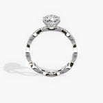 Infinity Vintage Style Oval Engagement Ring in White Gold