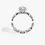 Infinity Vintage Style Oval Engagement Ring in White Gold