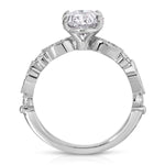 Timeless Vintage Style Oval Engagement Ring in White Gold