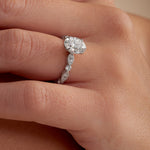 Timeless Vintage Style Oval Engagement Ring in White Gold