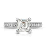 Noah Vintage Style Asscher Cut Engagement Ring in White Gold
