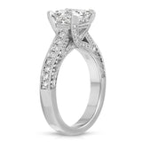 Noah Vintage Style Asscher Cut Engagement Ring in White Gold