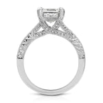 Noah Vintage Style Asscher Cut Engagement Ring in White Gold
