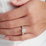 Noah Vintage Style Asscher Cut Engagement Ring in White Gold
