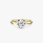 Vintage Style European Round Engagement Ring in Yellow Gold
