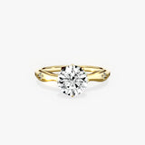 Vintage Style European Round Engagement Ring in Yellow Gold