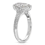 Two Petals Pave Vintage Pear Engagement Ring in White Gold