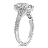 Two Petals Pave Vintage Pear Engagement Ring in White Gold